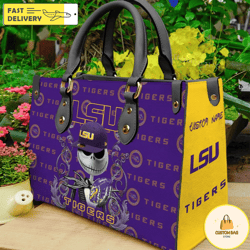 LSU Tigers NCAA Jack Skellington Women Leather Bag