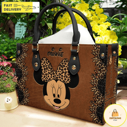 Minnie Handbag,  Disney Leather Handbag, Custom Minnie Women Leather Bag