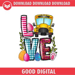love easter day eggs school bus sublimation png