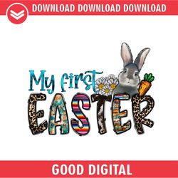 my first easter leopard print bunny carrot daisy png