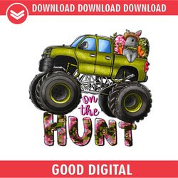 monster truck easter camouflage bunny on the hunt png