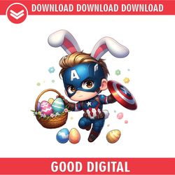chibi captain america bunny easter eggs basket png