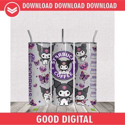 kuromi starbucks coffee design 20oz tumbler wrap png