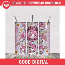 my melody starbucks coffee 20oz tumbler wrap png