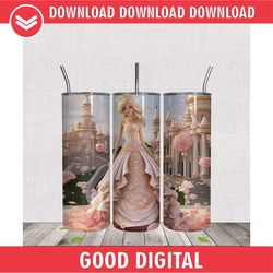 3d barbie rapunzel princess skinny tumbler wrap png