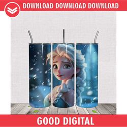 3d disney beauty princess elsa tumbler wrap png