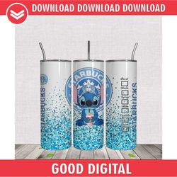 starbucks blue stitch coffee skinny tumbler wrap png