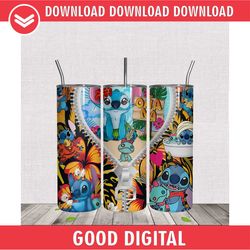 hawaiian ohana stitch zipper design tumbler wrap png