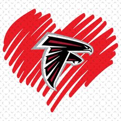 atlanta falcons heart svg, nfl svg, football svg file, football logo,nfl fabric, nfl football