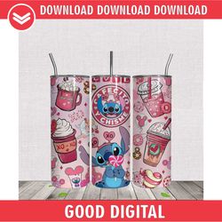 stitch valentine coffee design 20oz tumbler wrap png