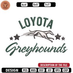 loyola greyhounds logo embroidery design, sport embroidery, logo sport embroidery, embroidery design,ncaa embroidery