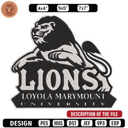 loyola marymount logo embroidery design, ncaa embroidery, sport embroidery, logo sport embroidery,embroidery design