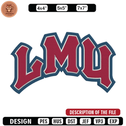 loyola marymount logo embroidery design, ncaa embroidery,sport embroidery, embroidery design, logo sport embroidery