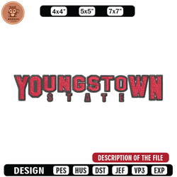 youngstown state logo embroidery design, logo embroidery, sport embroidery, logo sport embroidery, embroidery design