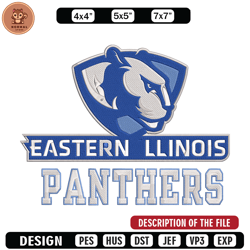 eastern illinois logo embroidery design, ncaa embroidery, sport embroidery, logo sport embroidery-normastore