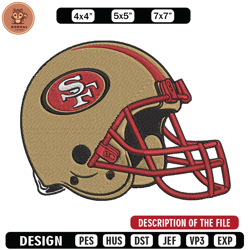 helmet san francisco 49ers embroidery design, 49ers embroidery, nfl embroidery, sport embroidery- normastore