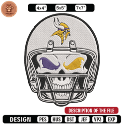 skull helmet minnesota vikings embroidery design, minnesota vikings embroidery, nfl embroidery, logo sport embroidery