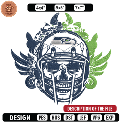 skull helmet seattle seahawks embroidery design, seattle seahawks embroidery, nfl embroidery, logo sport embroidery