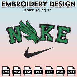 machine embroidery files, nike north texas mean green embroidery designs, ncaa embroidery files, digital download