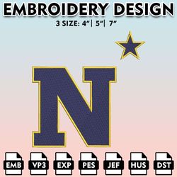 navy midshipmen embroidery files, embroidery designs, ncaa embroidery files, digital