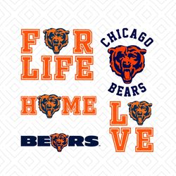 chicago bears svg bundle, sport svg, for life chicago bears svg, football svg, bears svg, chicago bears logo, nfl svg