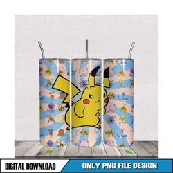 big pikachu skinny tumbler sublimation png