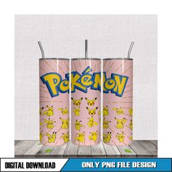 pokemon pikachu 20oz tumbler wrap design png