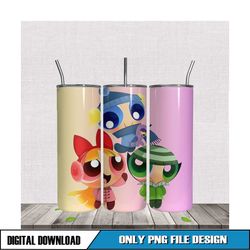 powerpuff girls sublimation 20oz tumbler png