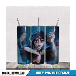 wednesday chibi design 20oz tumbler png