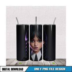 wednesday portrait tumbler sublimation png