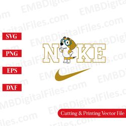 nike swoosh bluey character honey svg for cricut