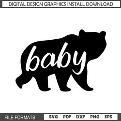 baby bear mother day svg