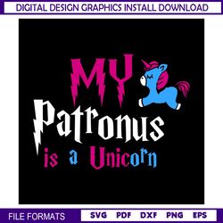 My Patronus Is A Blue Purple Unicorn Harry Potter Movie SVG