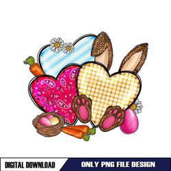 Love Bunny Ears Heart Happy Easter Day Clipart PNG