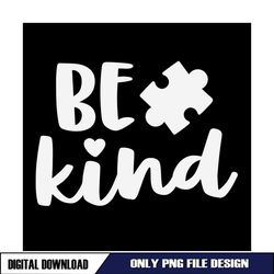 Autism Awareness Be Kind Simple Design PNG