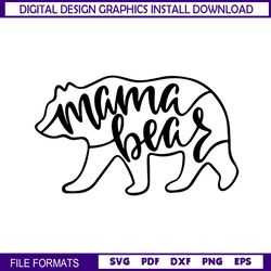 mama bear silhouette vector svg