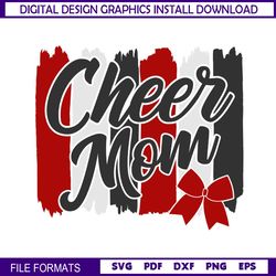 cheer mom red bow print svg