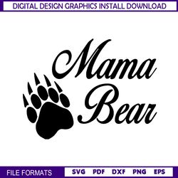 mama bear paw print svg