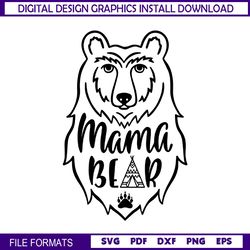 mama bear family mother day svg