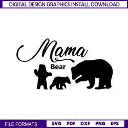 mama bear of two baby svg