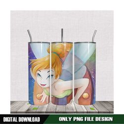 tinker bell fly wings orange hair tumbler sublimation png