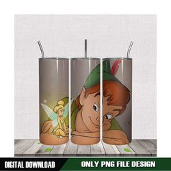 peter pan and tinker bell together tumbler sublimation png