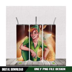 handsome peter pan sitting with fairytale tumbler png