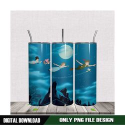 flying in dream world with peter pan tumbler png