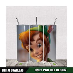 surprise peter pan smooth 3d 20oz tumbler design png