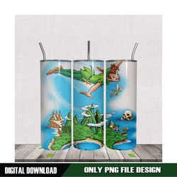 tumbler peter pan flying through neverland 20oz design png