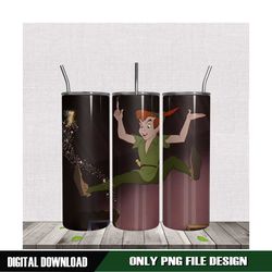 red peter pan fly with tinker bell tumbler sublimation png