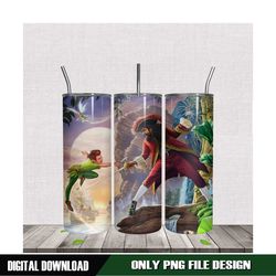 peter pan fighting with pirate hook story tumbler png