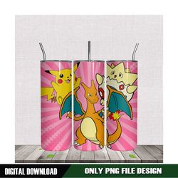 pikachu pokemon skinny tumbler design png