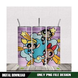 powerpuff girls 20oz skinny tumbler cartoon design png